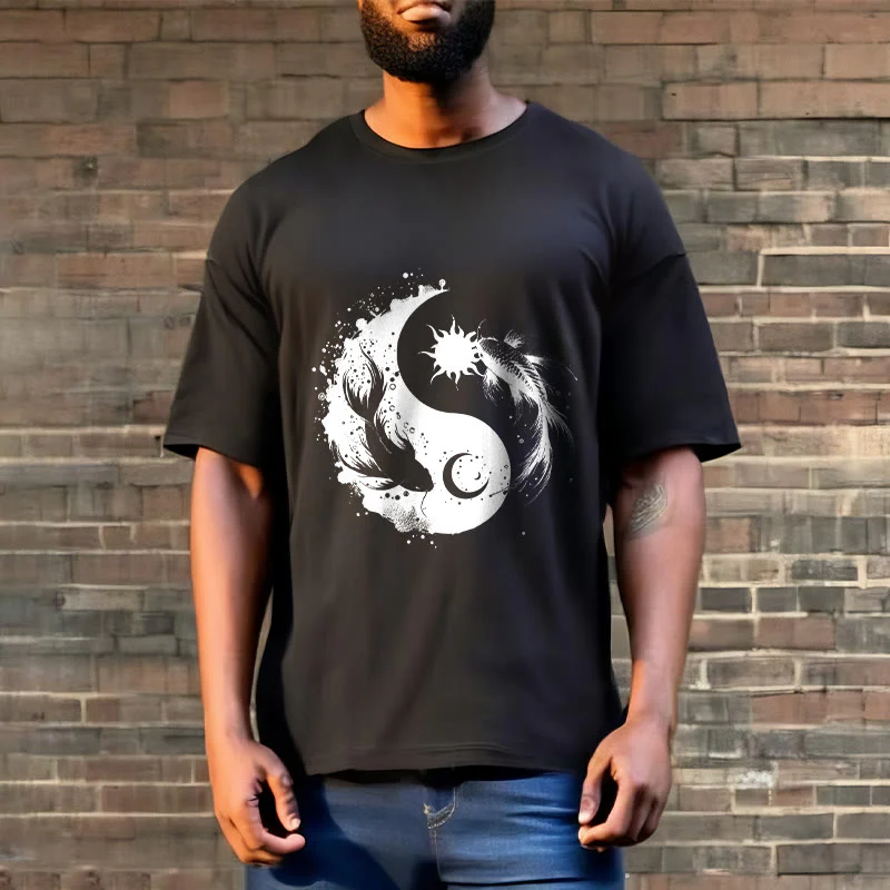 Maglietta con motivo Buddha Stonessun e Moon Yin Yang Koi - Image 7