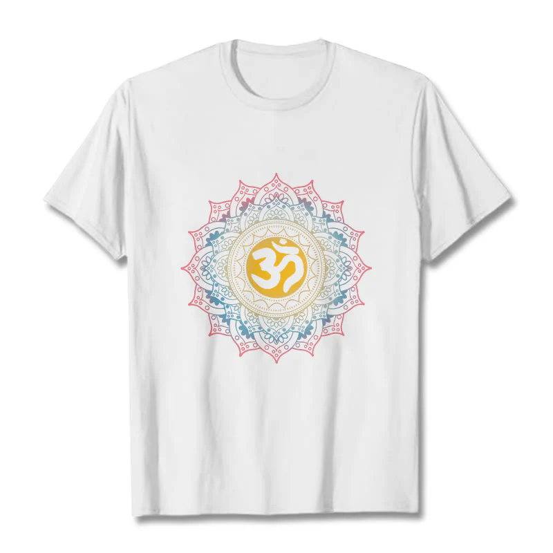 Maglietta con motivo Mandala OM Buddha Stones in sfumatura di colore - Image 6