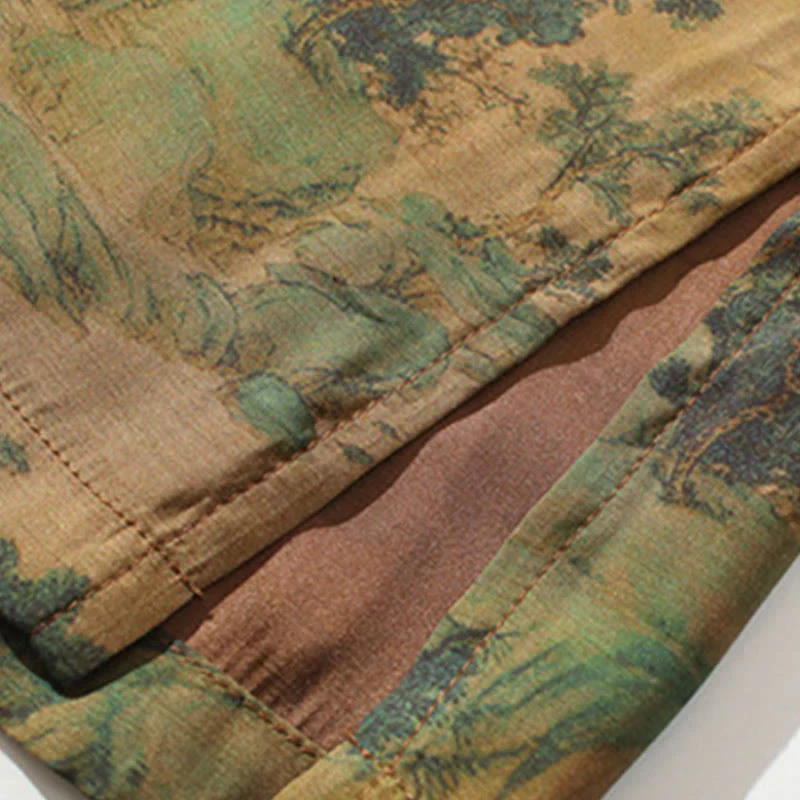 Camicie da uomo a maniche corte con maniche a tre quarti, motivo paesaggio con Buddha Stones drago cinese. - Image 12