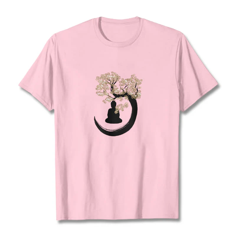 Maglietta in cotone con Buddha Stones Buddha seduto sotto l'albero - Image 19