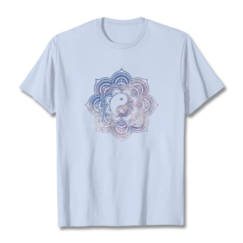 Maglietta in cotone con Buddha Stones Mandala Yin Yang - Image 2
