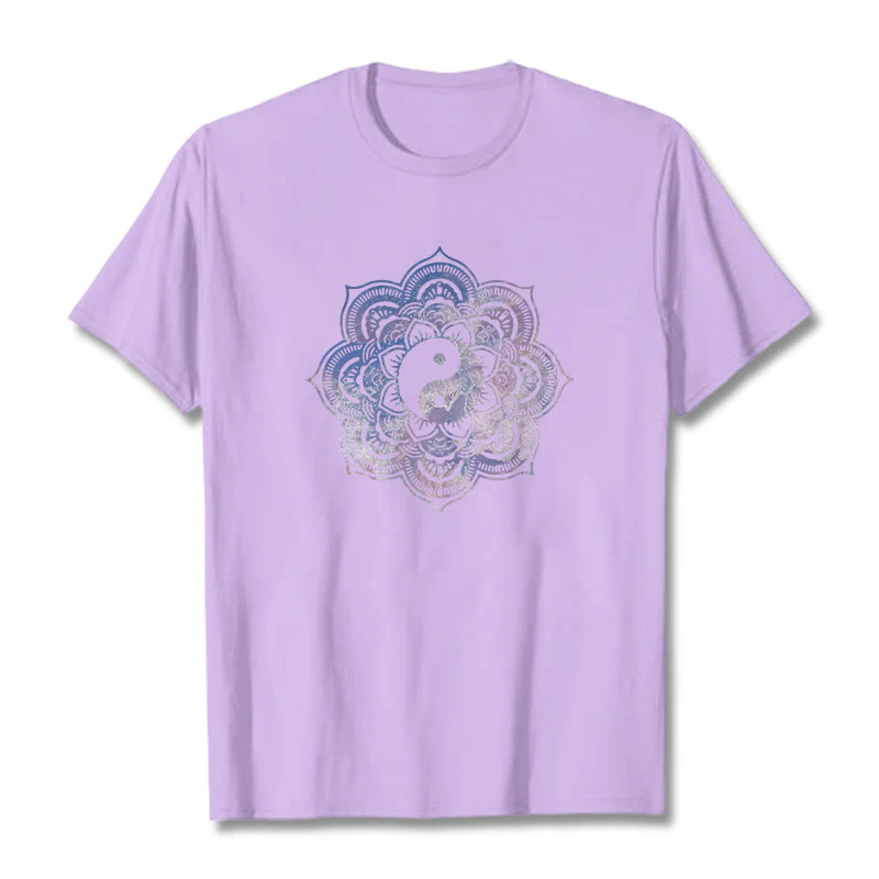 Maglietta in cotone con Buddha Stones Mandala Yin Yang - Image 3
