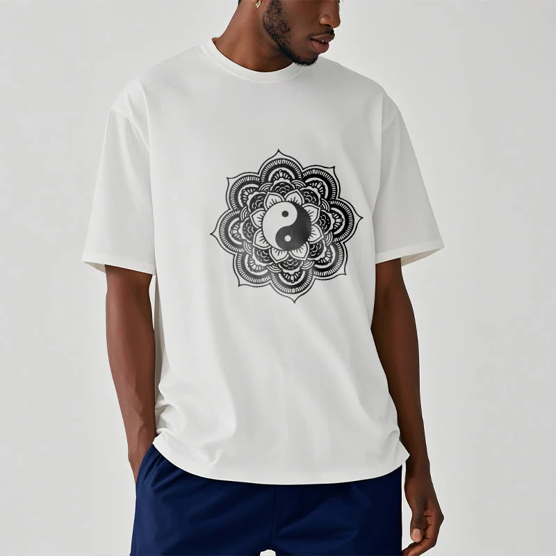 Maglietta in cotone con Buddha Stones Mandala Yin Yang - Image 30