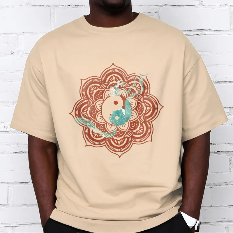 Maglietta in cotone con Buddha Stones Mandala Yin Yang - Image 39