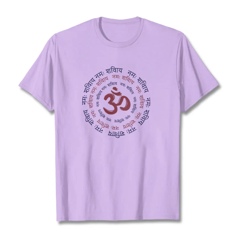 Maglietta in cotone con carattere mantra OM Buddha Stones Sanscrito - Image 13