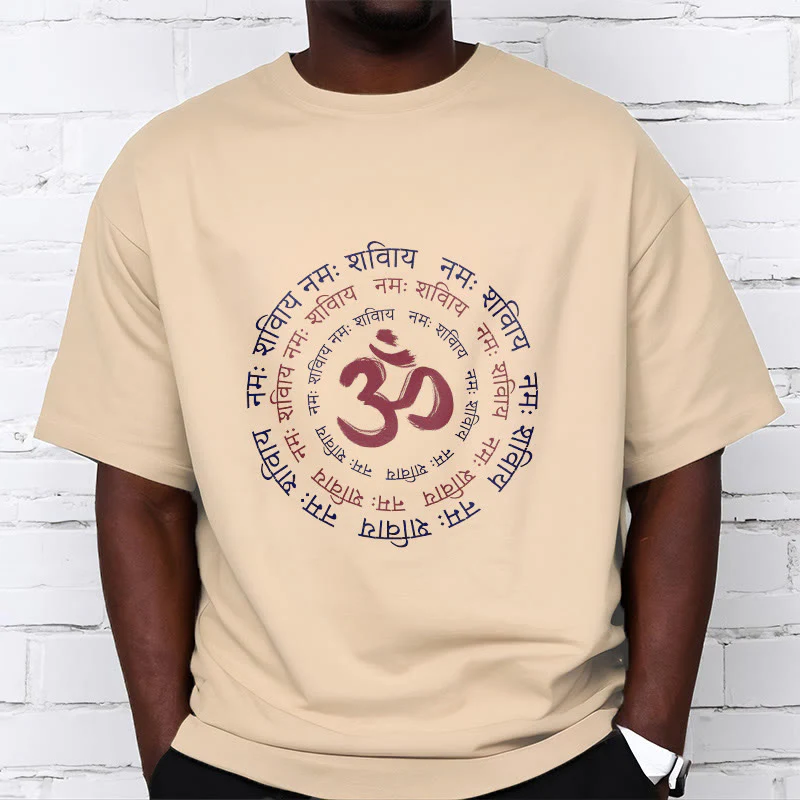 Maglietta in cotone con carattere mantra OM Buddha Stones Sanscrito - Image 14