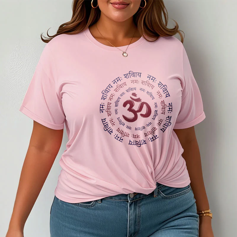 Maglietta in cotone con carattere mantra OM Buddha Stones Sanscrito - Image 22