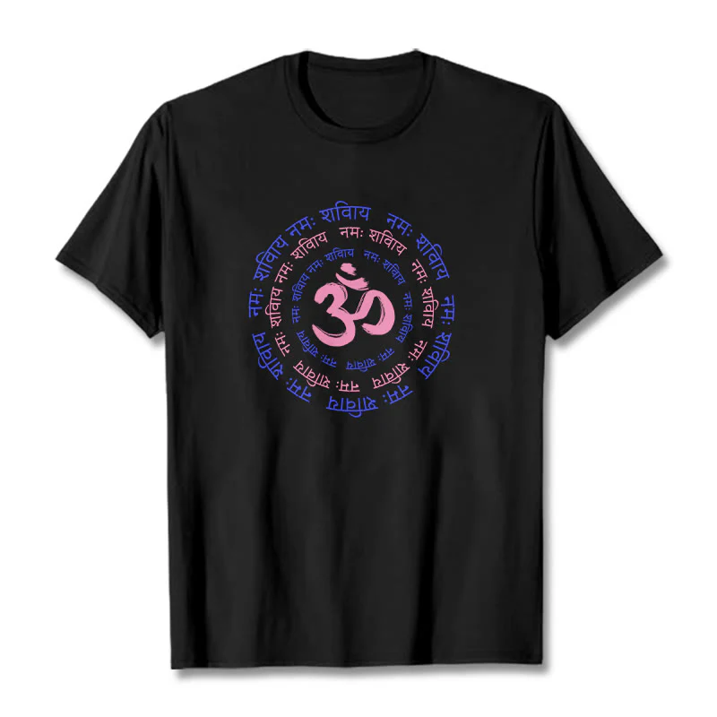 Maglietta in cotone con carattere mantra OM Buddha Stones Sanscrito - Image 23