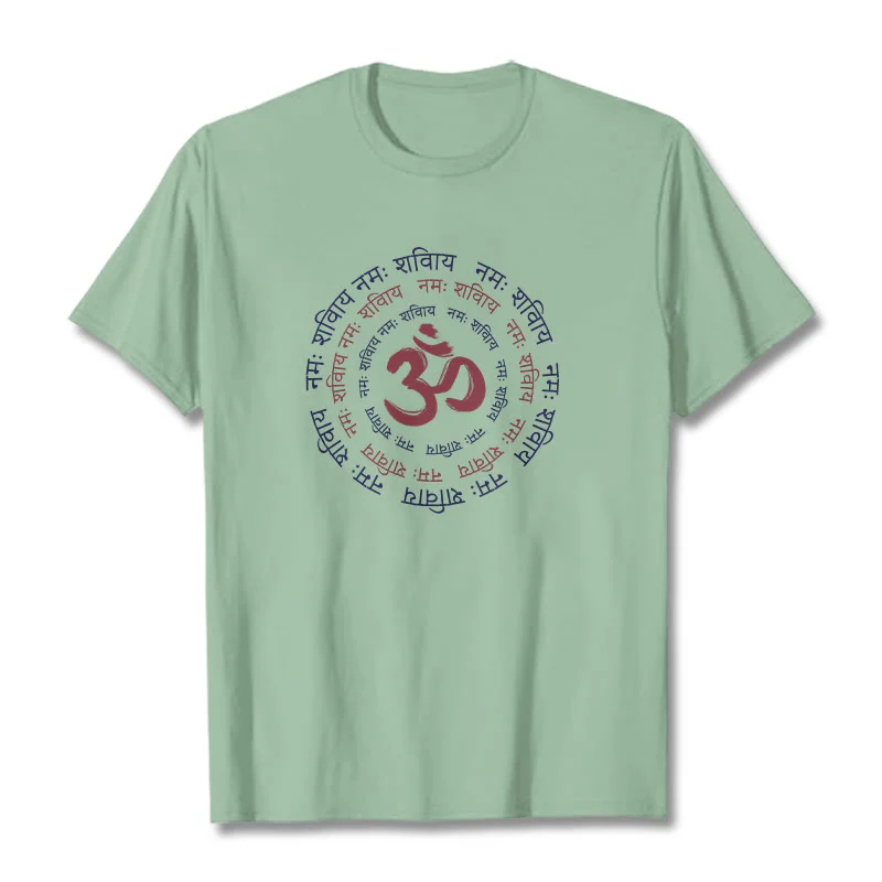 Maglietta in cotone con carattere mantra OM Buddha Stones Sanscrito - Image 34