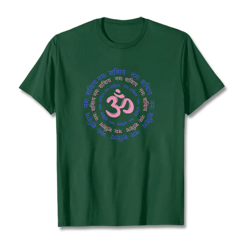 Maglietta in cotone con carattere mantra OM Buddha Stones Sanscrito - Image 38