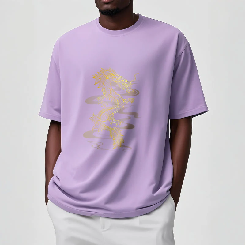 Maglietta in cotone con motivo Buddha Stones Golden Dragon - Image 18