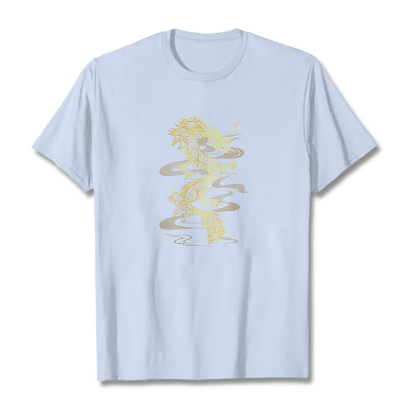 Maglietta in cotone con motivo Buddha Stones Golden Dragon - Image 6