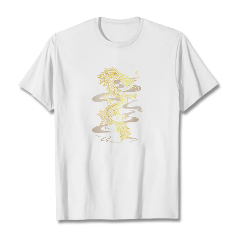 Maglietta in cotone con motivo Buddha Stones Golden Dragon - Image 7