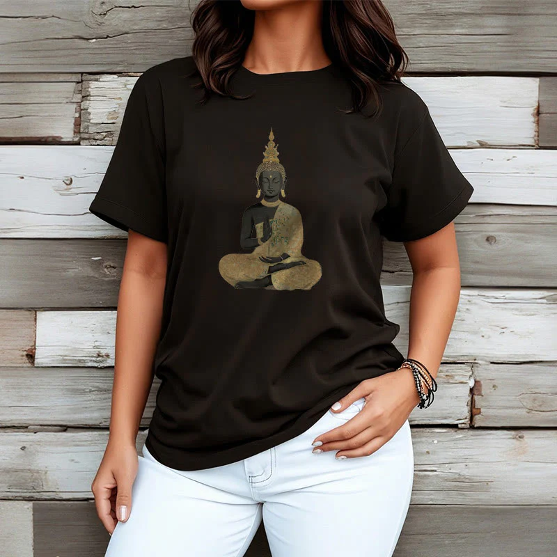 Maglietta in cotone con motivo Buddha Stones in meditazione - Image 14
