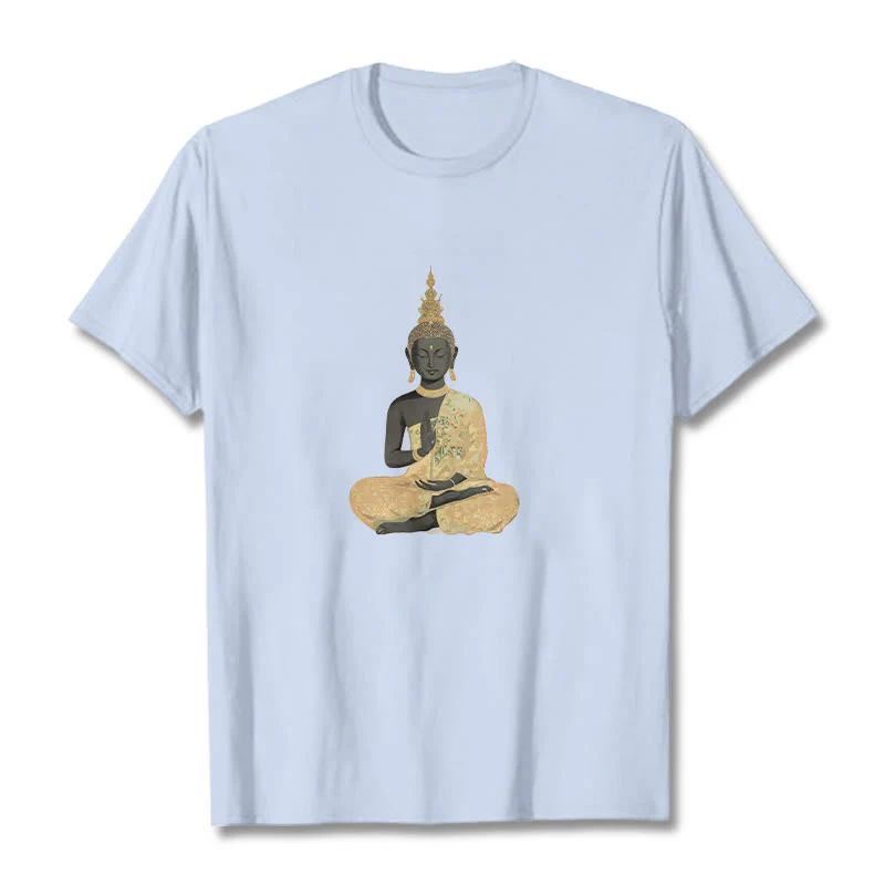 Maglietta in cotone con motivo Buddha Stones in meditazione - Image 16