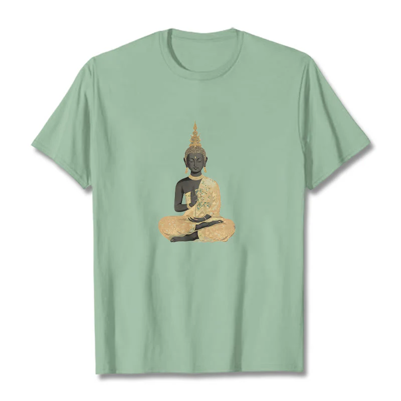 Maglietta in cotone con motivo Buddha Stones in meditazione - Image 17