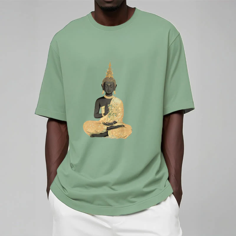 Maglietta in cotone con motivo Buddha Stones in meditazione - Image 18