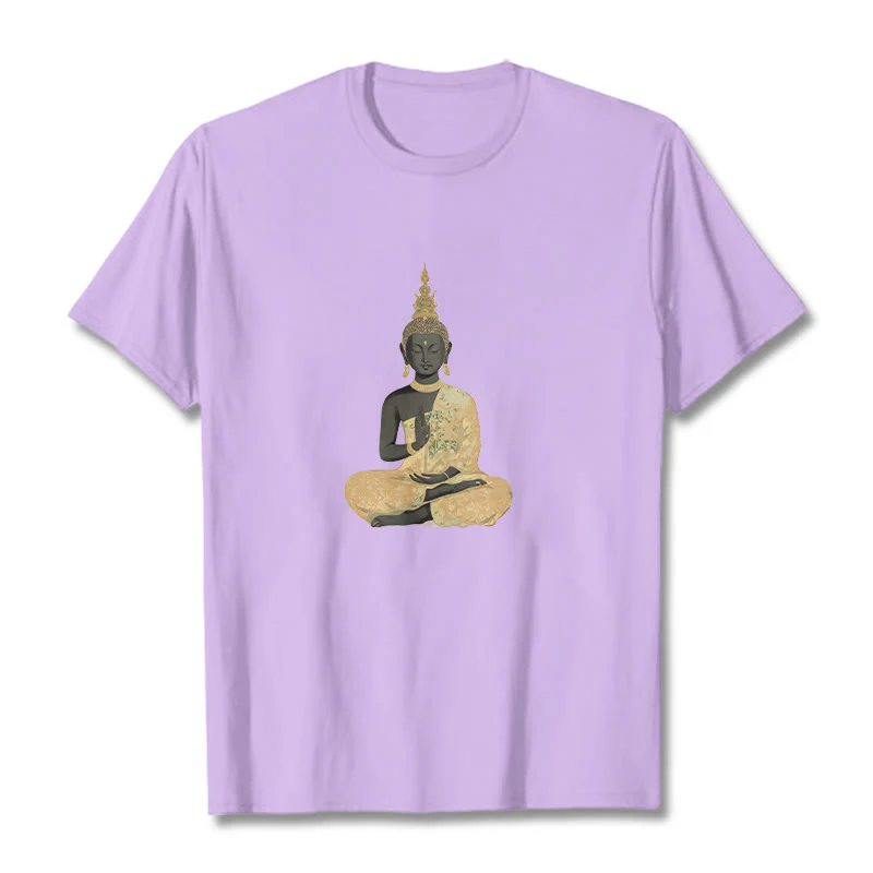 Maglietta in cotone con motivo Buddha Stones in meditazione - Image 9