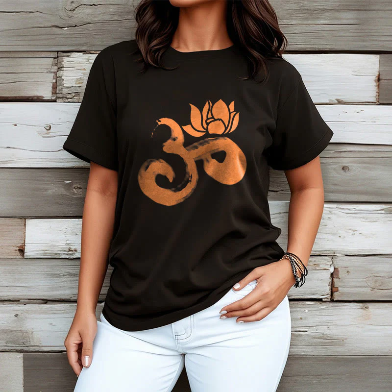Maglietta in cotone con motivo Buddha Stones OM Lotus Flower - Image 16