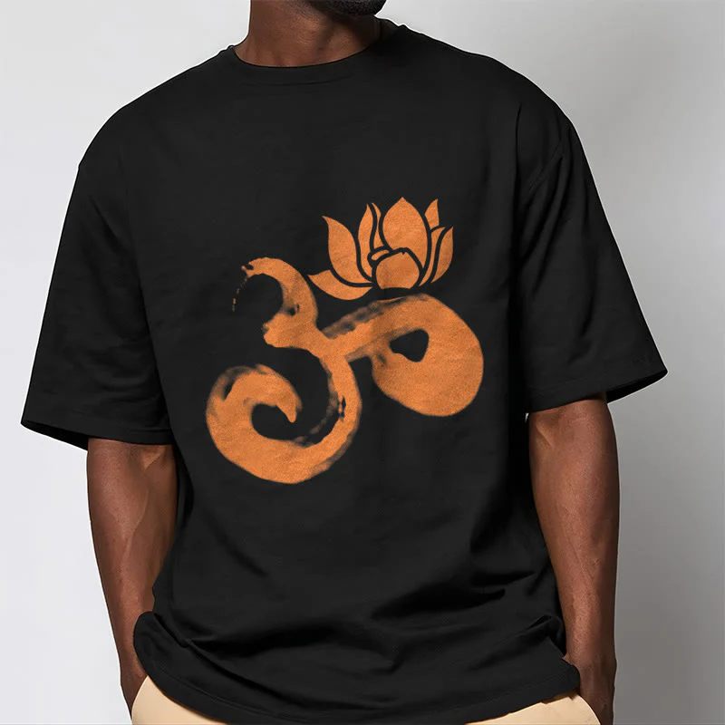 Maglietta in cotone con motivo Buddha Stones OM Lotus Flower - Image 18