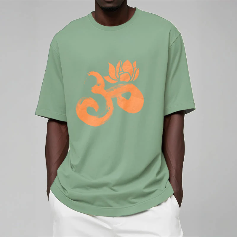 Maglietta in cotone con motivo Buddha Stones OM Lotus Flower - Image 32