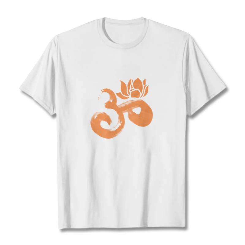 Maglietta in cotone con motivo Buddha Stones OM Lotus Flower - Image 8
