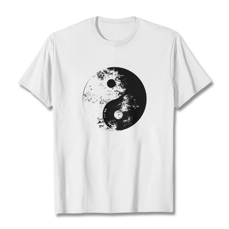 Maglietta in cotone con motivo Buddha Stones Yin Yang Tai Chi