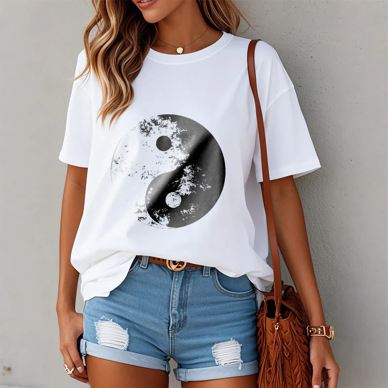 Maglietta in cotone con motivo Buddha Stones Yin Yang Tai Chi - Image 4