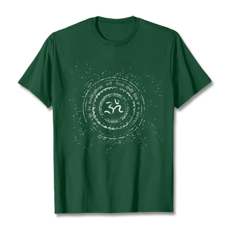 Maglietta in cotone con motivo mandala con Buddha Stones e simbolo Om e mantra - Image 11