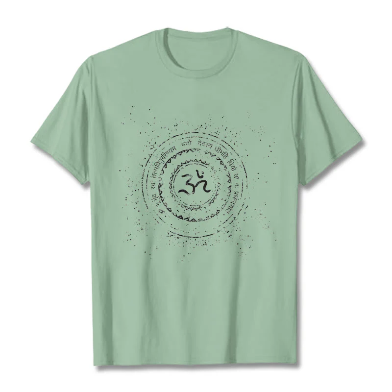 Maglietta in cotone con motivo mandala con Buddha Stones e simbolo Om e mantra - Image 15