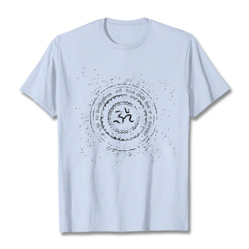 Maglietta in cotone con motivo mandala con Buddha Stones e simbolo Om e mantra - Image 19