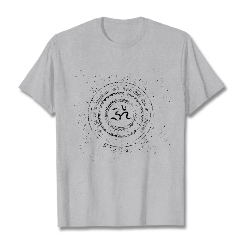 Maglietta in cotone con motivo mandala con Buddha Stones e simbolo Om e mantra - Image 20