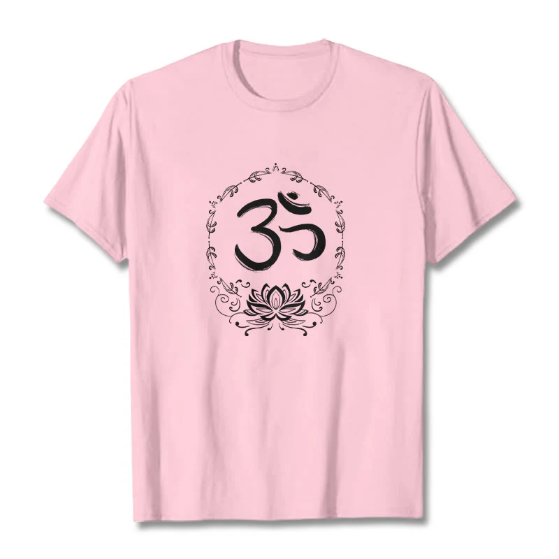 Maglietta in cotone con schizzo Buddha Stones OM Lotus - Image 15