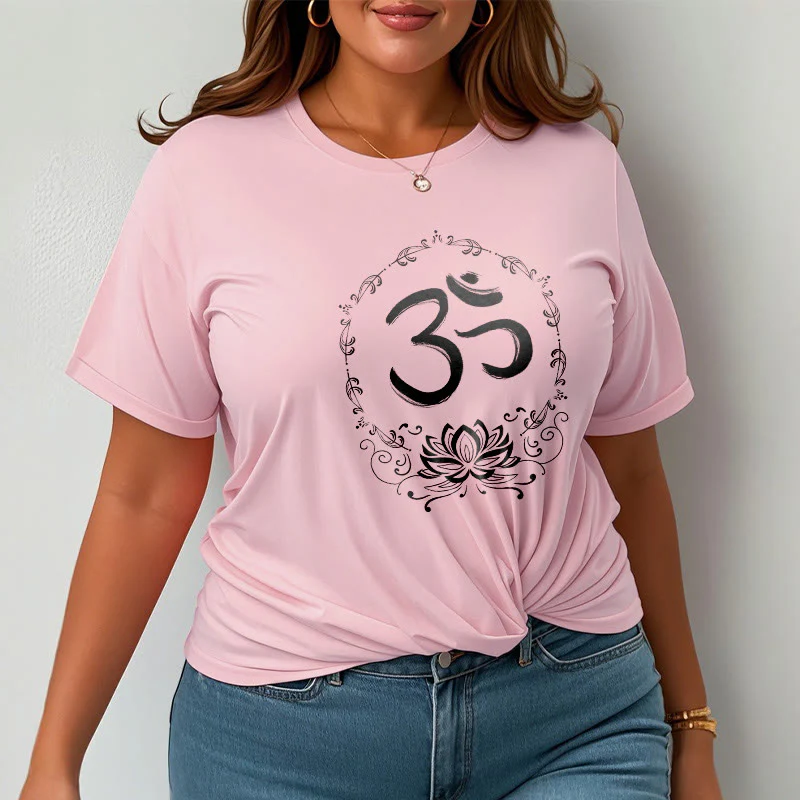 Maglietta in cotone con schizzo Buddha Stones OM Lotus - Image 16