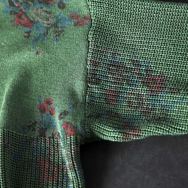 Maglione con cappuccio a maniche lunghe in cotone lavorato a maglia floreale da donna Buddha Stones - Image 18