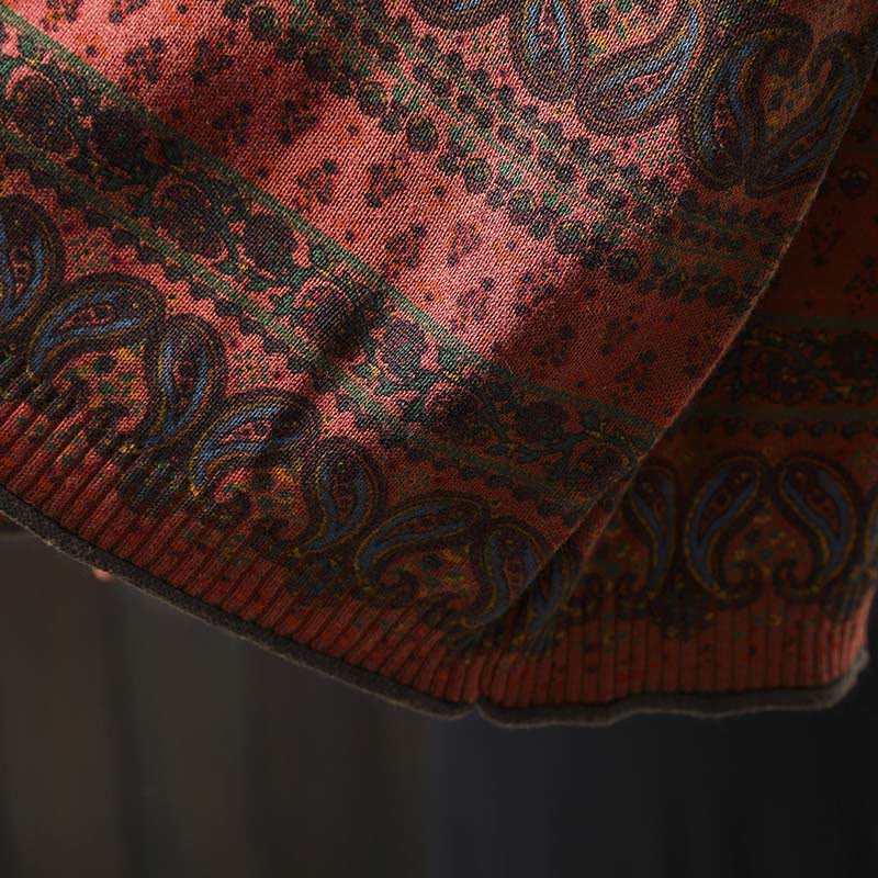 Maglione da donna in cotone con scollo rotondo, manica lunga, motivo floreale autunnale con motivo Buddha Stones Plant e tasca - Image 12