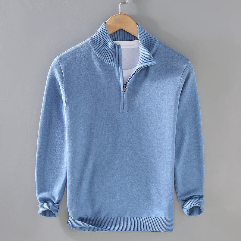 Maglione da uomo in puro cotone con collo alto, maniche lunghe e orlo a coste tinta unita, motivo Buddha Stones - Image 18