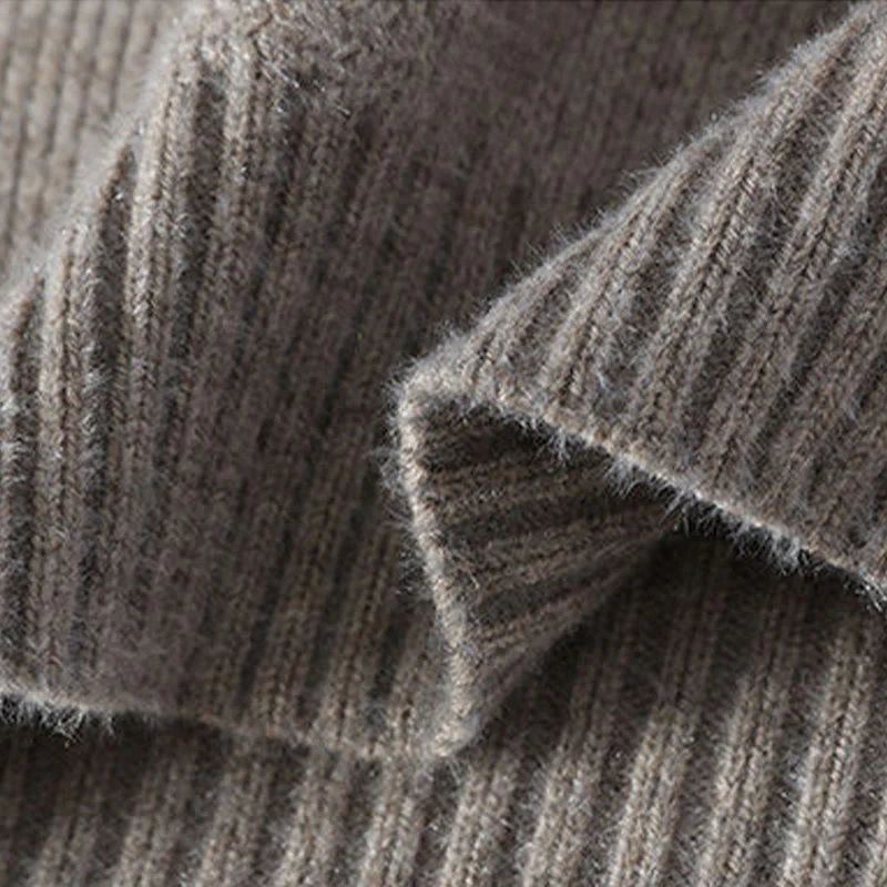 Maglione lavorato a maglia a maniche lunghe da uomo, caldo, con colletto rialzato e motivo scozzese, modello Buddha Stones Winter - Image 3