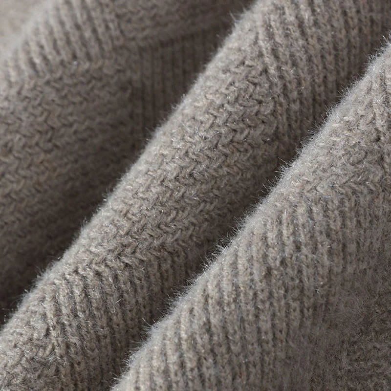 Maglione lavorato a maglia a maniche lunghe da uomo, caldo, con colletto rialzato e motivo scozzese, modello Buddha Stones Winter - Image 4