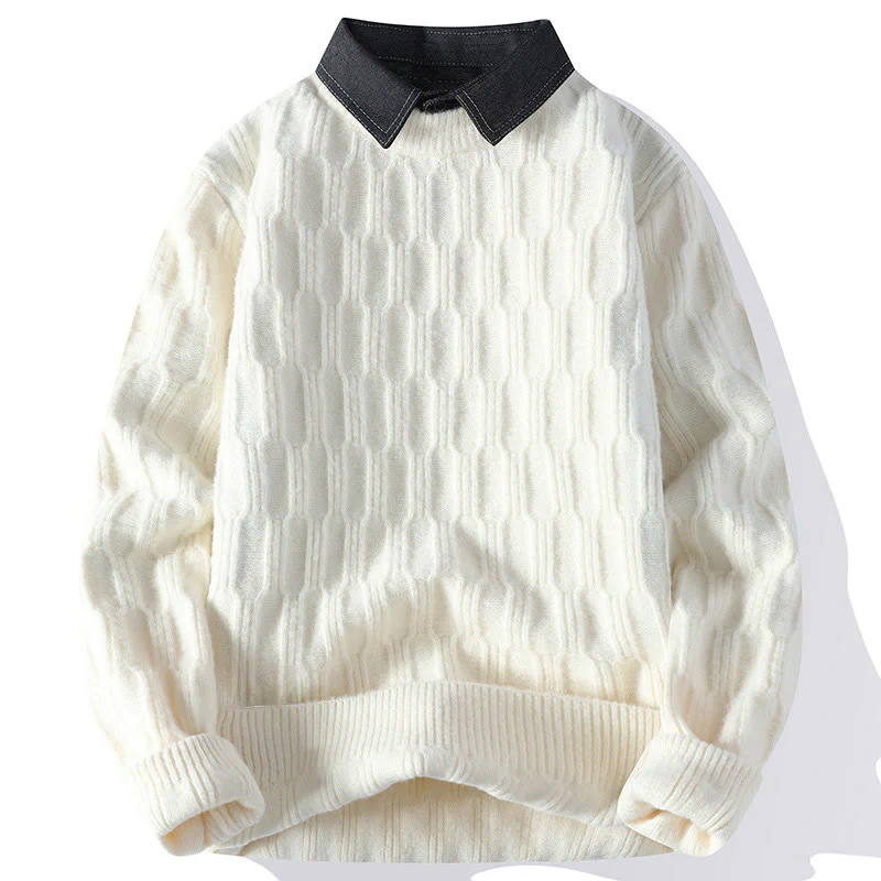 Maglione lavorato a maglia a maniche lunghe da uomo, caldo, con collo alto, nero, invernale, motivo Buddha Stones - Image 9