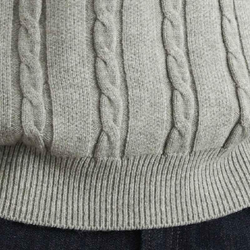 Maglione lavorato a maglia a maniche lunghe da uomo, caldo, invernale, con scollo a V, bottoni intrecciati, motivo Buddha Stones - Image 22