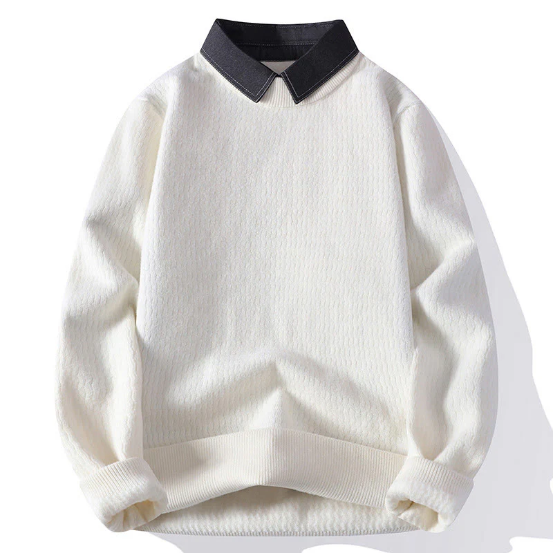 Maglione lavorato a maglia a maniche lunghe da uomo con colletto rialzato invernale Buddha Stones - Image 3