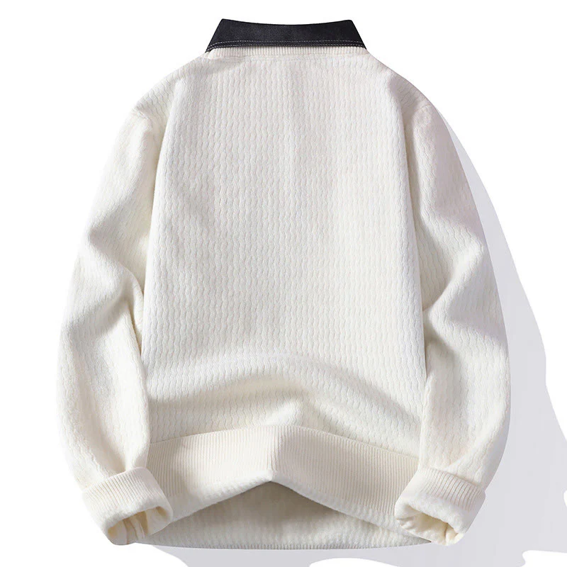 Maglione lavorato a maglia a maniche lunghe da uomo con colletto rialzato invernale Buddha Stones - Image 4