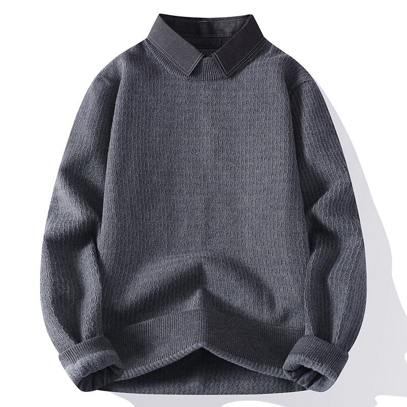 Maglione lavorato a maglia a maniche lunghe da uomo con colletto rialzato invernale Buddha Stones - Image 9