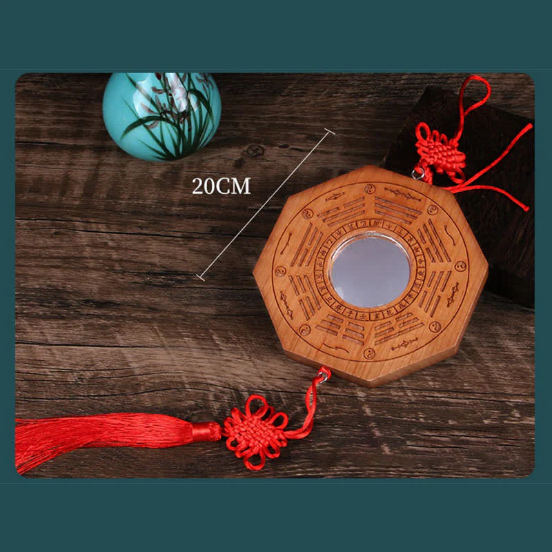 Mappa Feng Shui Bagua Legno di pesco Cinque monete imperatore Bilancia cinese Nodo Mappa energetica Specchio - Image 14