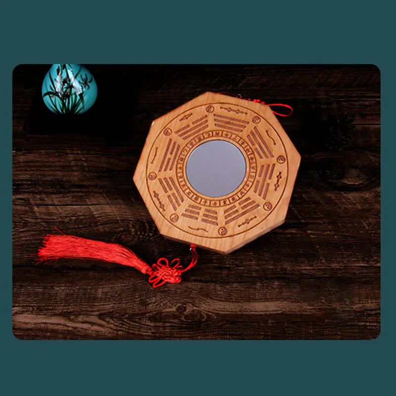 Mappa Feng Shui Bagua Legno di pesco Cinque monete imperatore Bilancia cinese Nodo Mappa energetica Specchio - Image 15