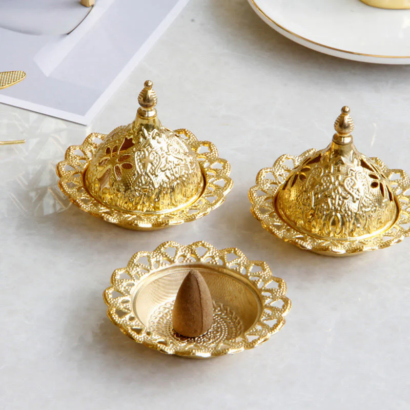 Mini bruciatore di incenso per meditazione Tibetan Gold