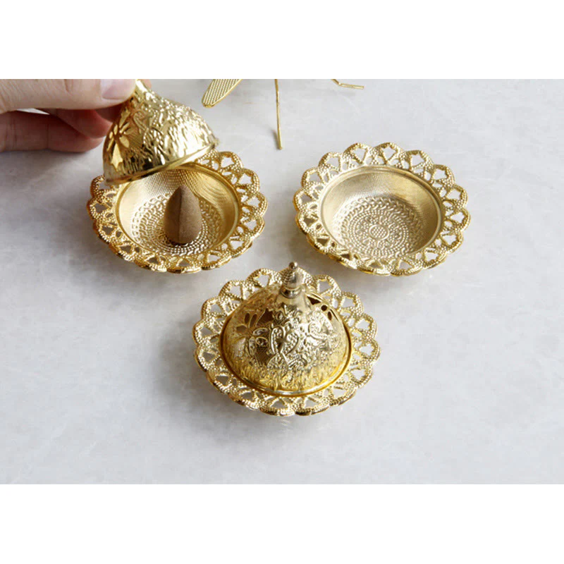 Mini bruciatore di incenso per meditazione Tibetan Gold - Image 10