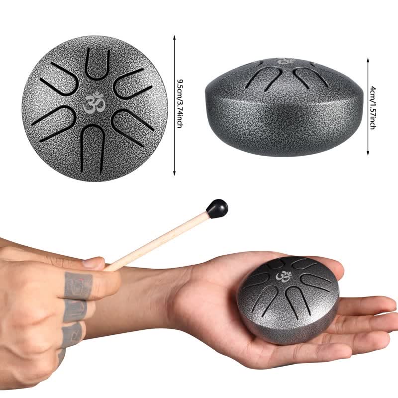 Mini tamburo in acciaio con lingua da 3 pollici, kit di tamburo curativo sonoro - Image 9