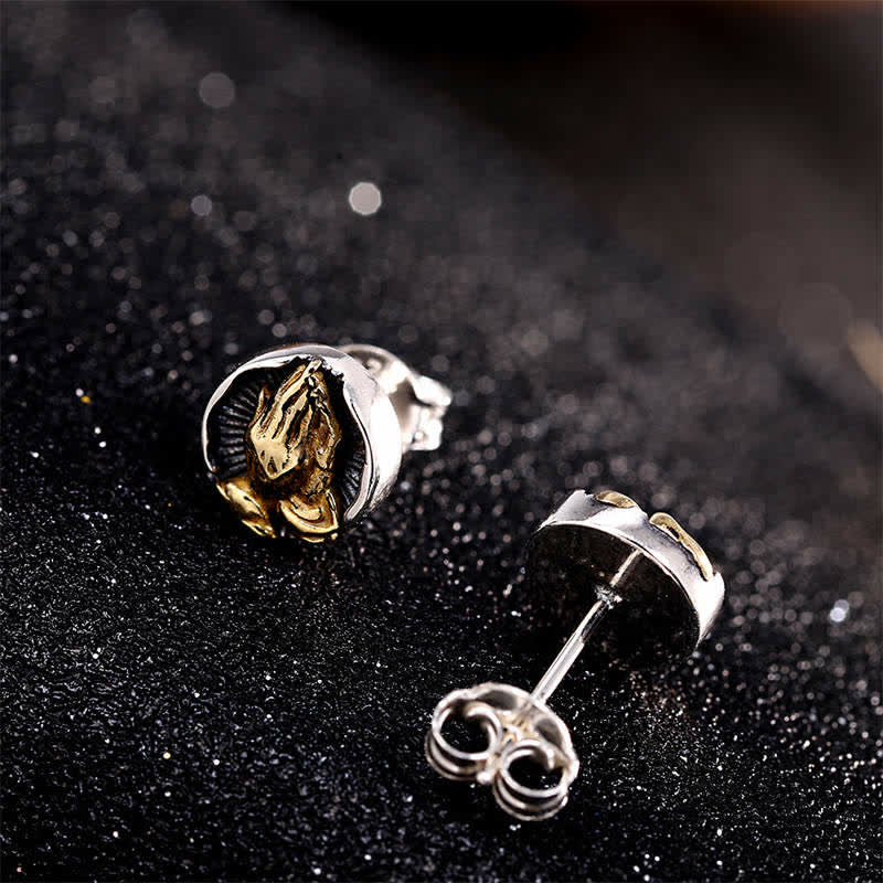 Orecchini a bottone Buddha Stones in argento sterling 925 Namaste Equality - Image 2